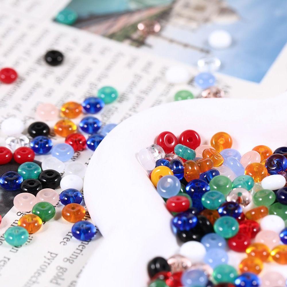 105Pcs Mixed Color DIY Jewelry Beads Multi-clolor Crystal Beads Flat Round Beads Mobile Phone Chain