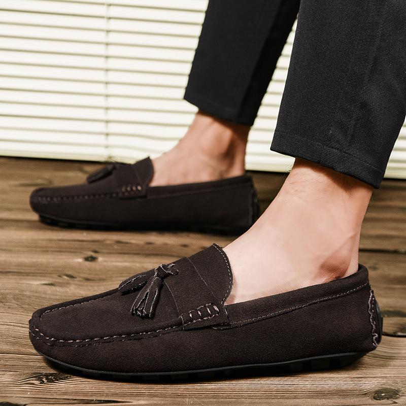 Hot-Selling Doudou Shoes Men'S Leather Comfortable Driving Shoes Single Shoes Casual Men'S Shoes One Piece