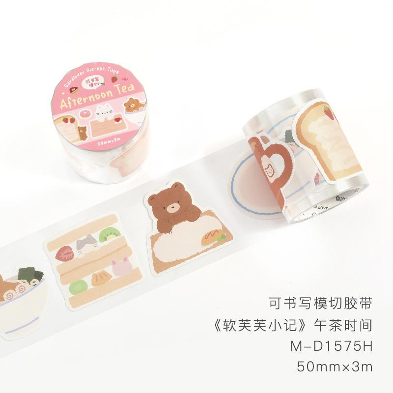 1pcs/1lot Decorative Adhesive Tapes Soft Fufu Notes Diary Masking Tapes Junk Journal Scrapbooking Stikcers Paper Japanese