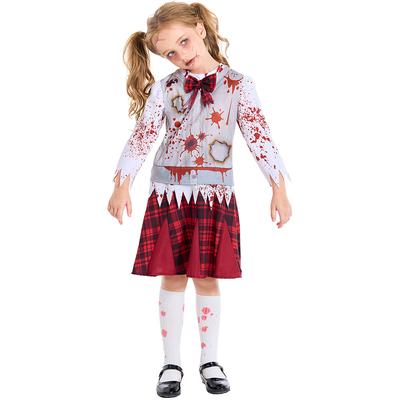 Kids Girls Ghost Zombies Blood Dress Children Halloween Cosplay Costumes Role Play Outfit