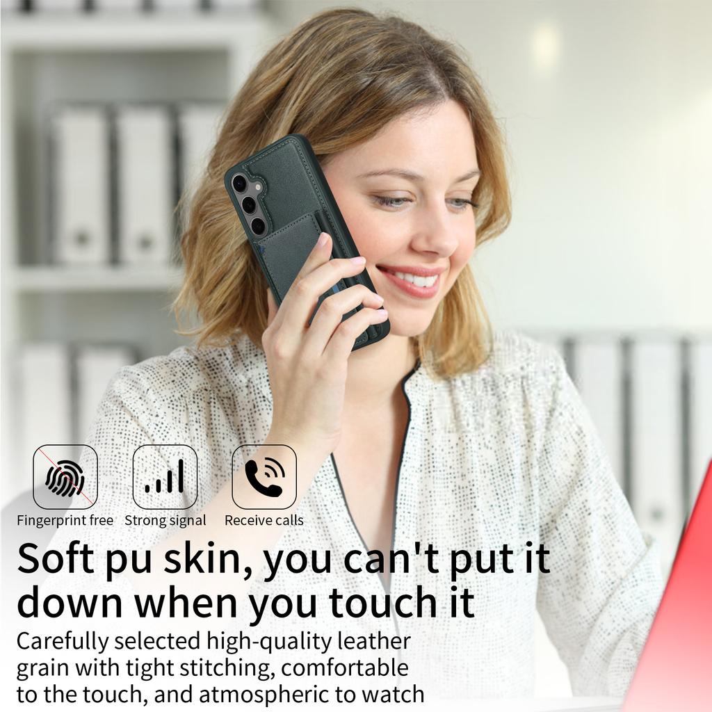 For Samsung Galaxy S24+ Magnetic Case BETOPNICE Leather Phone Cover Kickstand with Detachable Card Bag