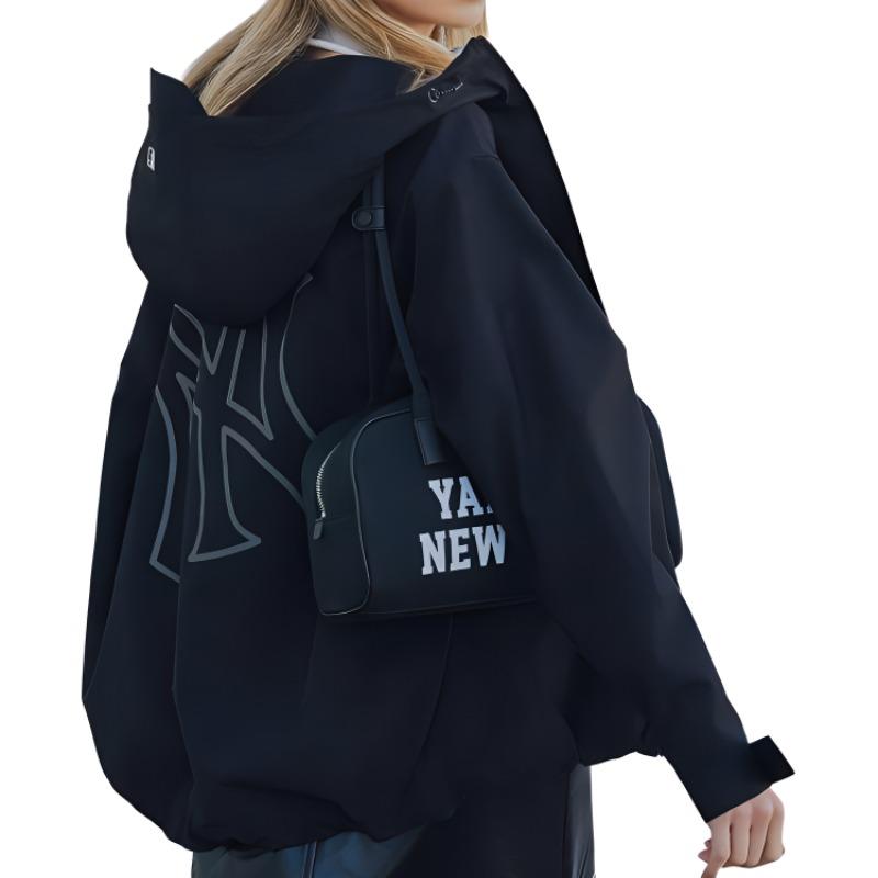 MLB SS24 New York Yankees Logo Hooded Long Sleeve Jacket Unisex jackets Black 3AWJB0341-50BKS