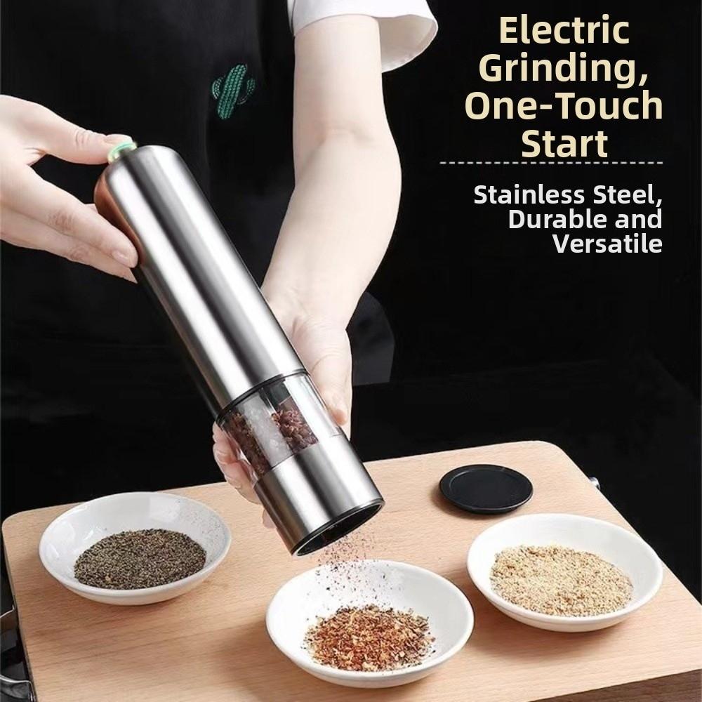 Viewable Electric Salt Pepper Grinder One Handed Operation Pepper Grinder  Kitchen