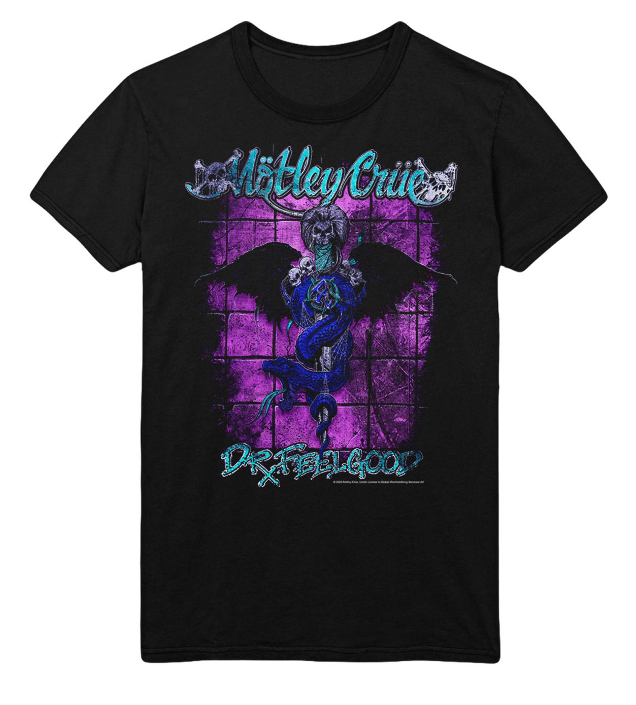 Stakes Motley Crue Pop Dr Feelgood Jumbo Print T-Shirt T-Shirt Black New S