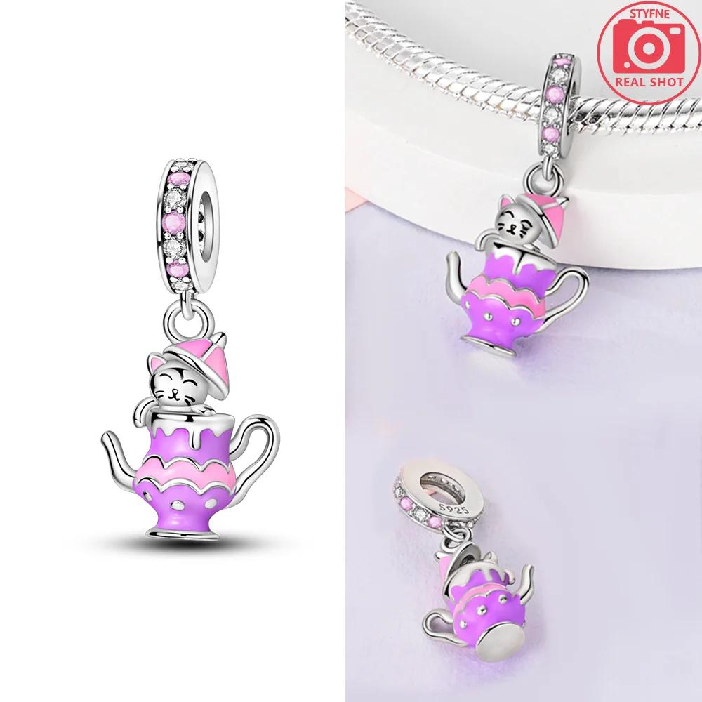 Rock Cat Pendant Features Cute Animal Moon Dog Charms Bead Fit Bracelet Originalcopper Women Jewelry Accessories Fine Gift