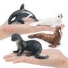 Supply 4 Simulated Marine Animal Models, Killer Whales, Walruses, Otters, Fur Seals, Children'S Cognitive Animal Ornaments