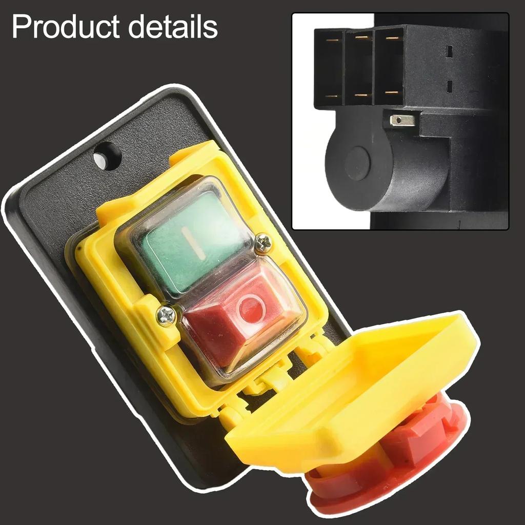 15A Switch Momentary Switch IP54 Protection Level Safety Switch Sturdy Construction Undervoltage Protection Green Start Button