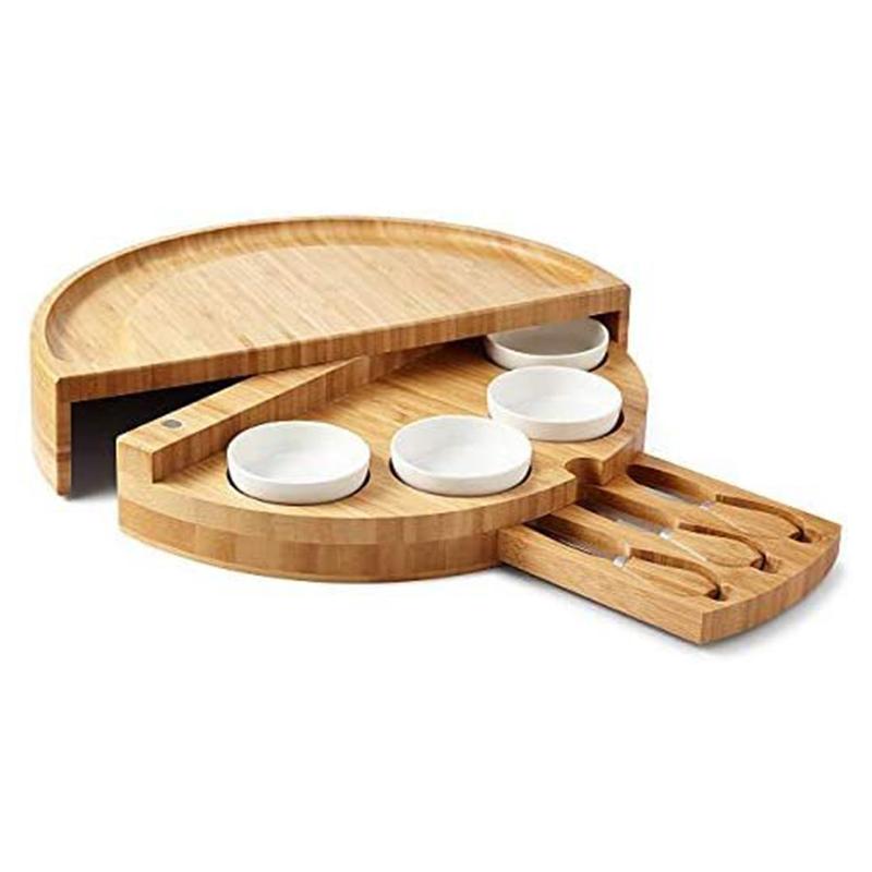 Cheese Board Cutlery Cutter Set With Slide Out Drawer Cooking Tools Slicer Fork Scoops Cut Kitchen Tools JA55