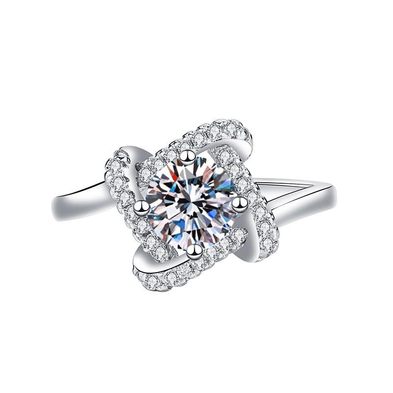 Open Adjustable European and American Style New Imitation Mosane Diamond Adjustable Girls' Ring Fashionable Creative Ring
