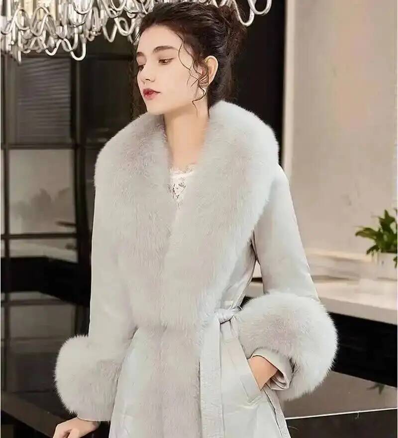 Natural Real Fox Fur Collar Cuff Set Winter Women Warm Scarf Genuine Fur Trimming For Parka Coat Hood Luxury Fluffy Decor Shawl