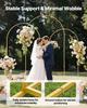 Arch Backdrop Stand, Set of 3, 2.4/2.2/2 m, Stable Structure, Easy Assembly, Gold Metal Arch Backdrop Stand for Wedding, Birthday Party, Graduation,