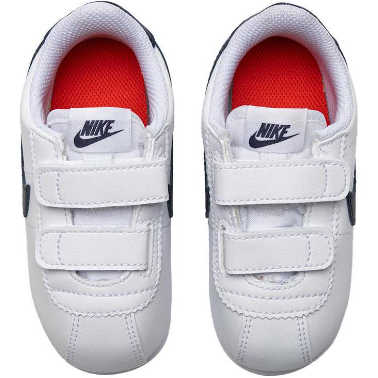 Nike Cortez Basic SL TD White Neutral Indigo Baby Sneakers Habanero-Red Metal-Silver 904769-106