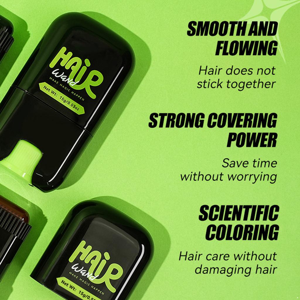 Bastão de Cor de Cabelo Aplicação Fácil para Retoque Instantâneo da Raiz Resistente à Água Amigável para Viagem Cabelos Grisalhos com Pente para Uso Diário