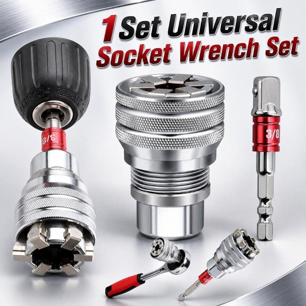 1Set Rustproof Adjustable Magic Socket 10-19mm Power Drill Adapter  Multifunctional Tool