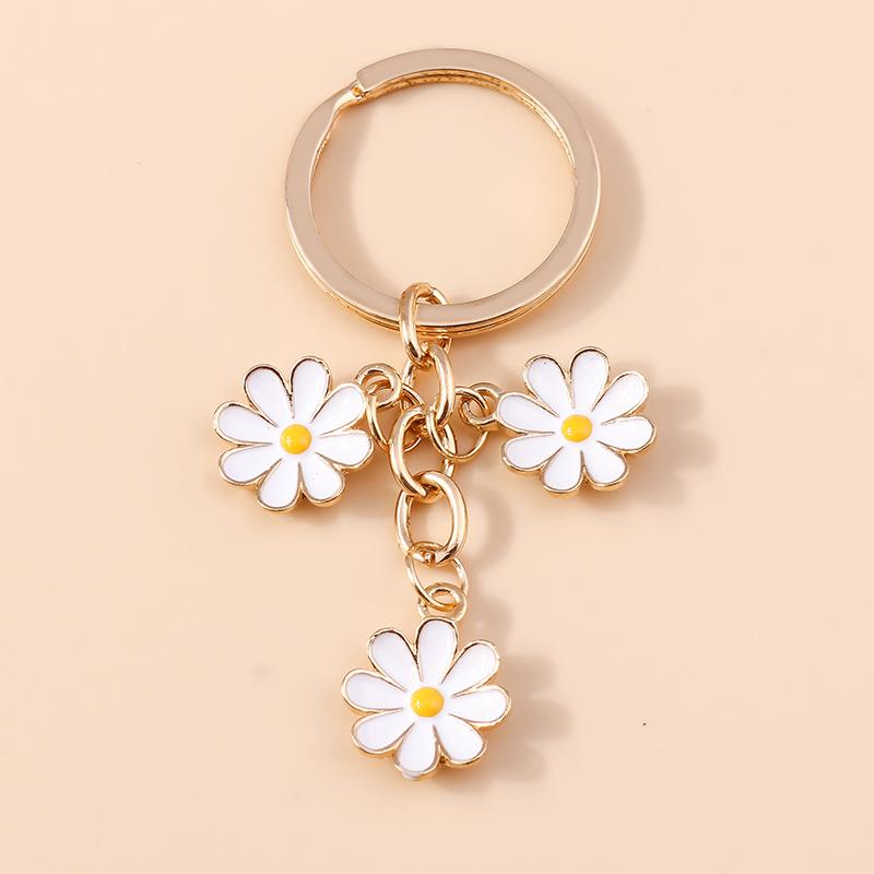 Niedlicher Emaille Sonnenblumen Schlüsselanhänger Frauen Mädchen Blume Schlüsselanhänger Anhänger für Handtaschen Deko DIY Handgefertigter Schmuck Geschenke