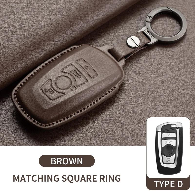 Leather Car Key Case Cover For BMW 3 4 5 6 Series X1 X2 X3 X4 X5 F10 F20 M3 M4 E34 E36 525 320i 2025 Key Shell Car Accessories