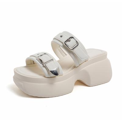 Módne 8CM Letné Dámske Sandále na Vysokej Platforme Klinový Podpätok Šľapky Módne Nové Plážové Vonkajšie Hrubé Sandále Pohodlné Bežné Šľapky Žena