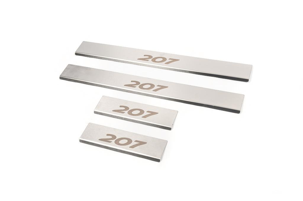 Door Sills Carmos (4 Pcs, Stainless Steel) for Peugeot 207