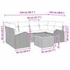 7 Piece Garden Sofa Set with Cushions Gray Poly Rattan