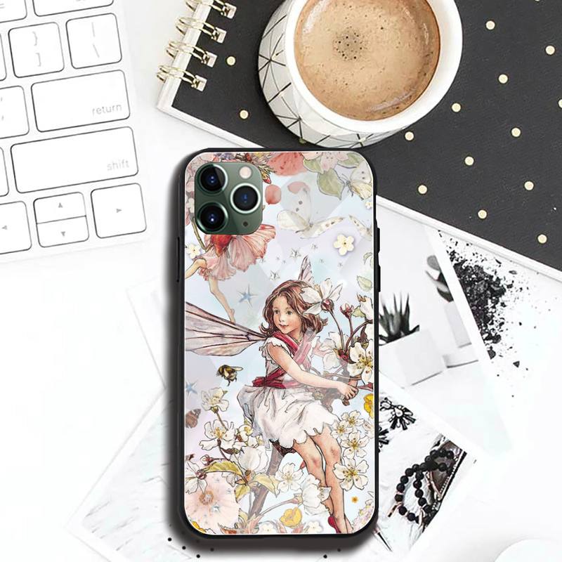 

Красивый чехол для телефона с изображением цветочной феи, закаленное стекло для iPhone 12 11 Pro Max Mini XR XS MAX 8 X 7 6S 6 Plus SE 2020 iphone XS MAX