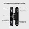 3D Adjustable Hidden Door Hinges Hotel Folding Door Inward and Outward Opening Concealed Door Closer Hardware Supplies
