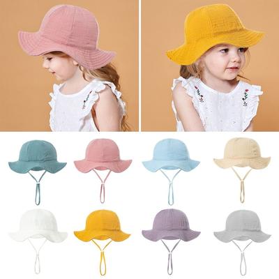 Boys Girls Cute Cartoon Baby Sun Cap Kids Bucket Hat Beach Hat Panama Cap
