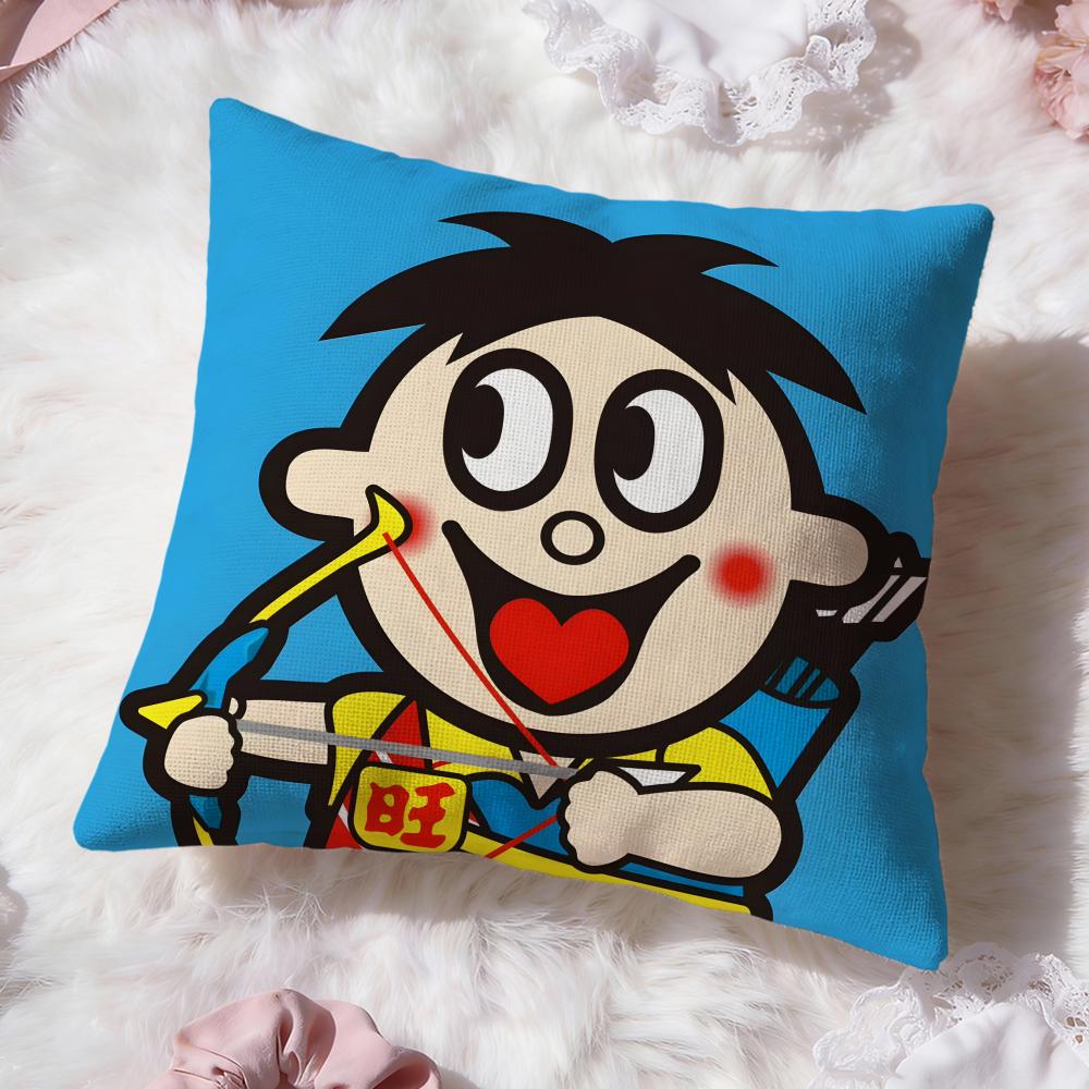 cute red boy Wangzai Cushion Cover Premium Comfort Reversible Pillow Cove -Two in One Design for Any Room & Car Interior