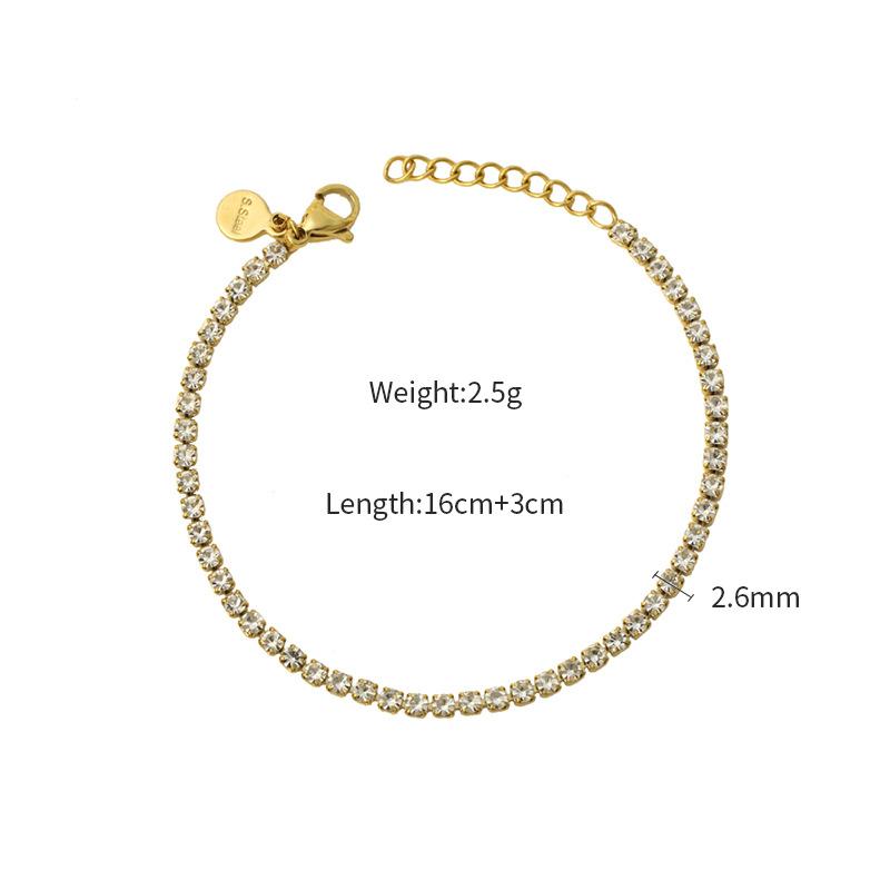 

Titanium Steel Jewelry Stainless Steel Niche Bracelet Light Luxury High-End Sense Does Not Fade Jewelry Tennis Chain Girls