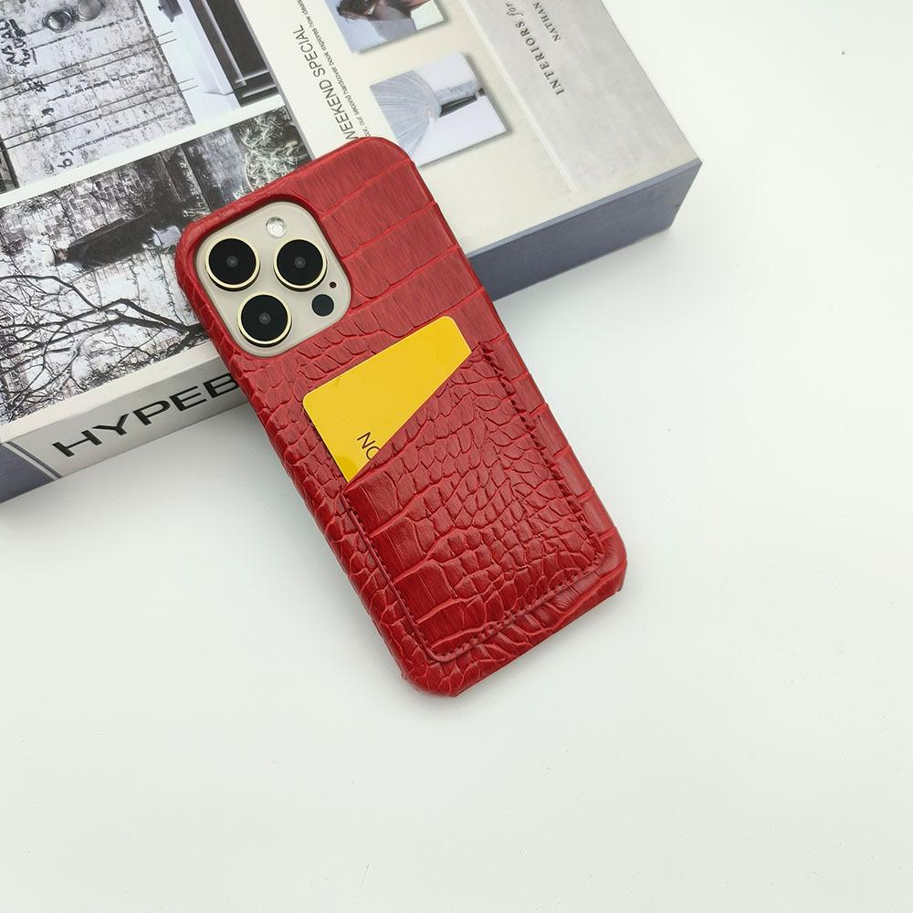 Crocodile pattern is suitable for Apple 15/17/16 mobile phone case insert card 16pro change bag 16promax portable 7