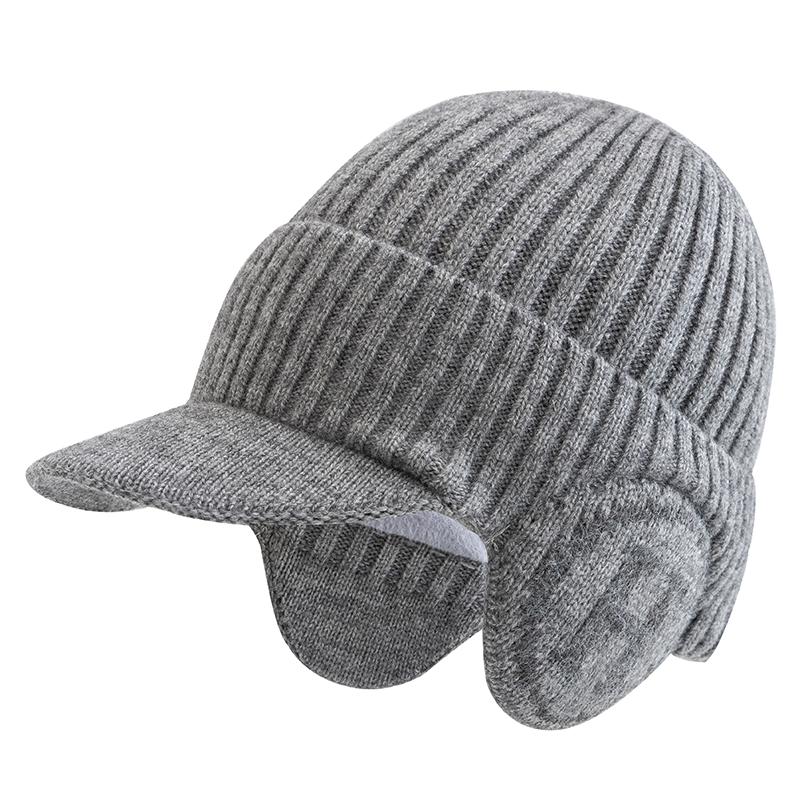 

Нова плюшева зимова шапка-вушанка унісекс з хутряною підкладкою. Модні шапки-біні для чоловіків, жінок, утеплені шапки на відкритому повітрі 55cm-60cm світло-сірого кольору