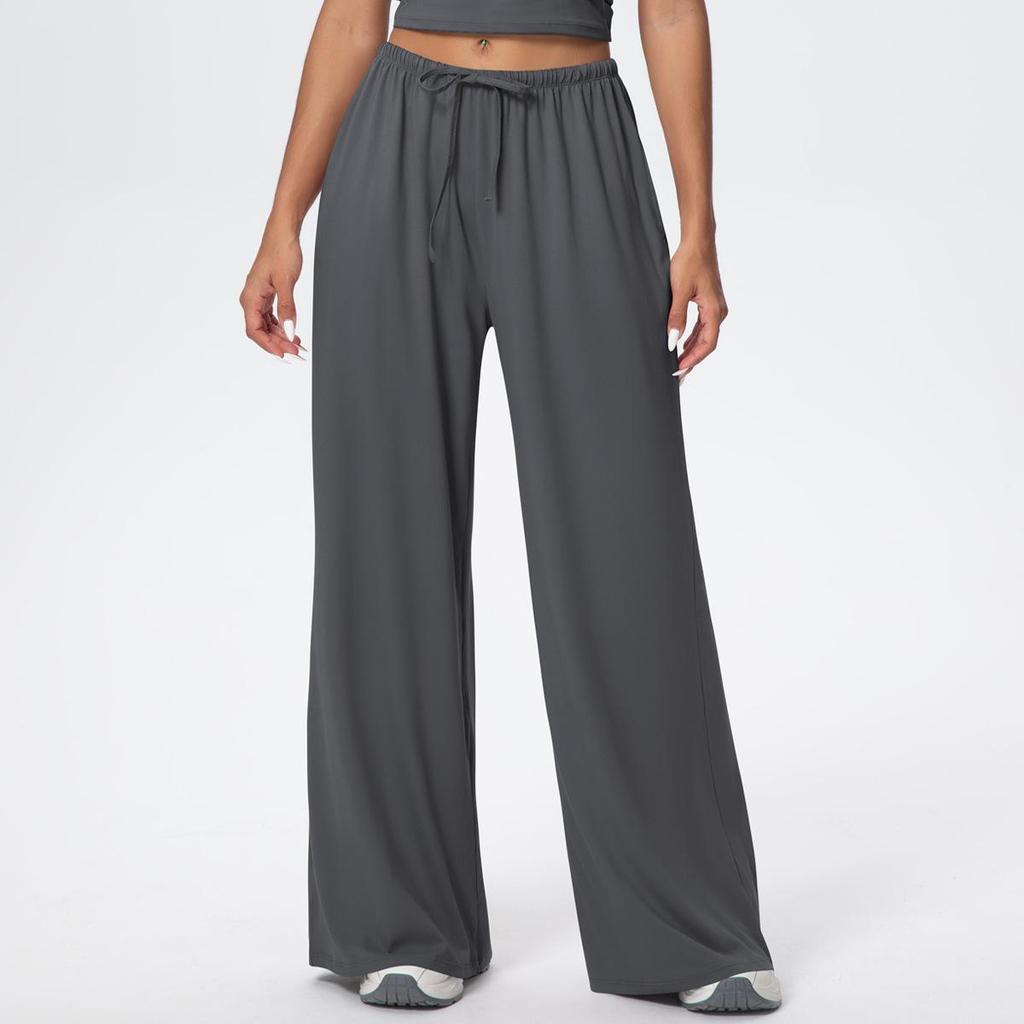 Breathable Wide-Leg Loose Casual Yoga Pants with Elastic Drawstring for Women