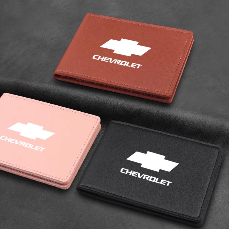 gpefa5 1Pc Car Driver License Cover Anti-Fur Credit Card Holder For Chevrolet Camaro Equinox Traverse Montana Silverado Malibu SS decal