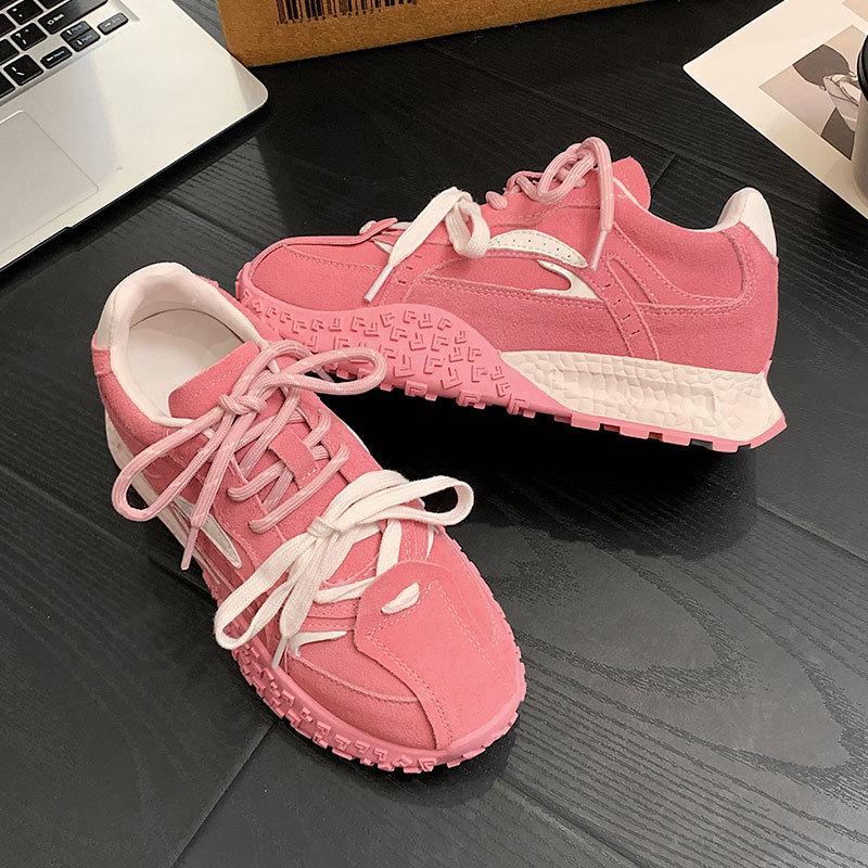 Spring New Style Women's Sporty Casual Thick Bottom Double Strap Dequan Shoes Versatile Leisure Fashionable Cross Strap Footwear