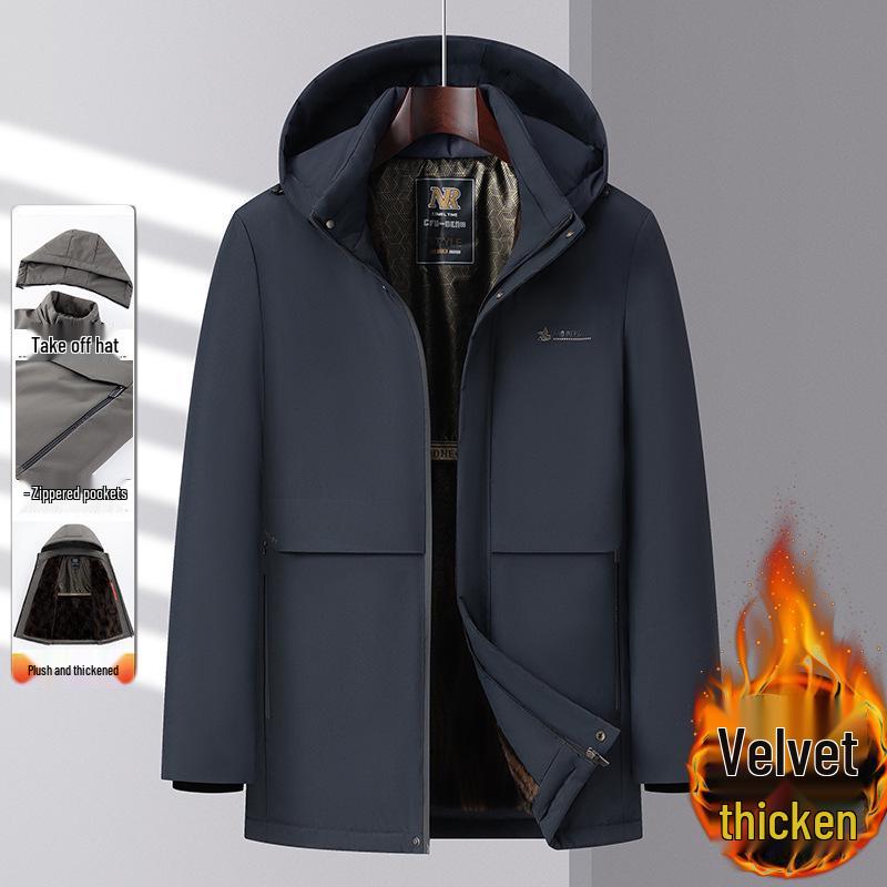

2024 Winter Warm Casual Parka Plus Velvet for Middle-aged & Elderly L (Weight 95-110 jin)