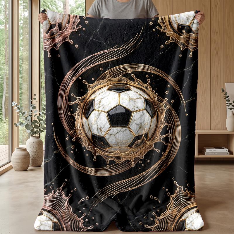 Soccer Ball Swirl Energy Theme blanket Lightweight Warm Flannel Blanket Decorative Throw Blanket for Home Decoration