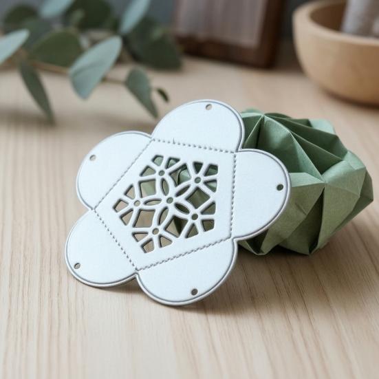 Flower Box Die Cut, Hollow Five-Petal Flower Box Die, Metal Cutting Dies, Cut Stencils for DIY Gift Boxes Embossing Paper Craft Supplies