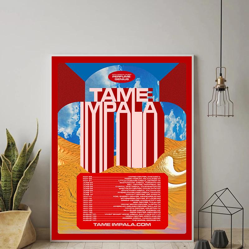 Tame Impala Psychedelic Poster And Prints Rock Music Band Tour Art Canvas Painting Wall Art Pictures For Living Room Home Decor