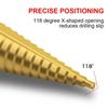 Hss Steel Titanium Coated Step Drill Bits 3-12mm 4-12mm 4-20mm Step Cone Cutting Tools Steel Wood Metal Drilling Power Set