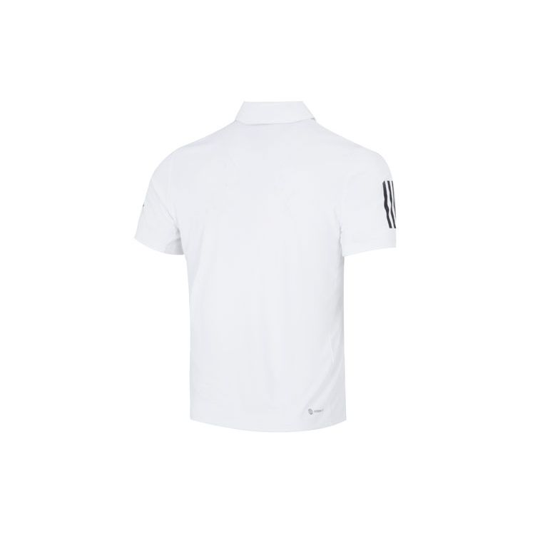 Adidas Solid Stripe Tennis Sports Casual Short Sleeve Polo Shirt Men Tops White HF1815