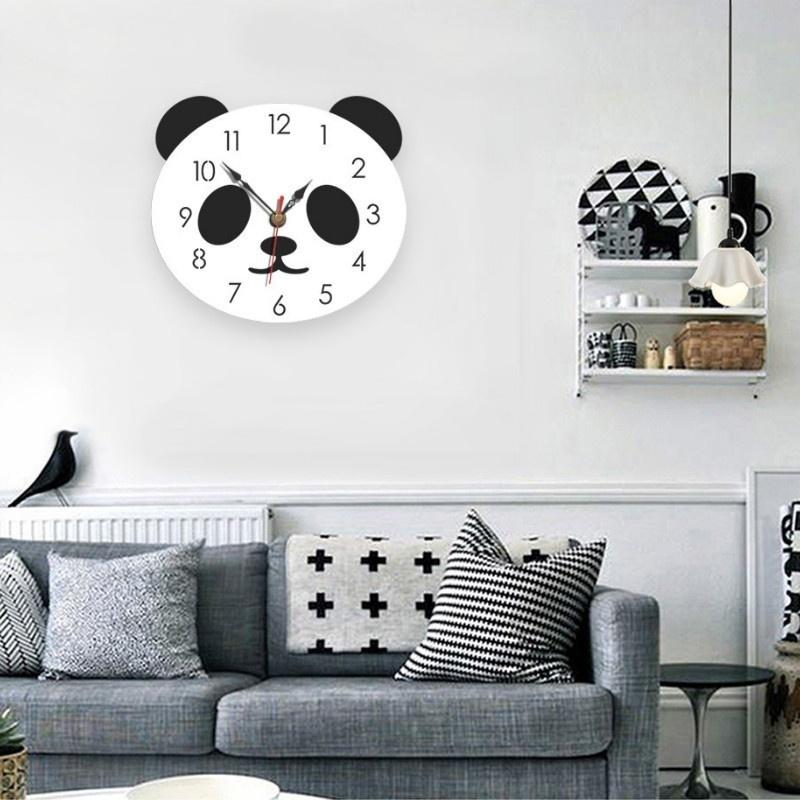 Cartoon Wanduhr Acryl Uhr Nationalschatz Panda Niedlich Minimalistisch Haus Wanduhr