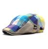 Thin Beret Men's and Women's Vintage Plaid Cap Adjustable Sun Hat Travel Mountaineering Hat Forward Hat
