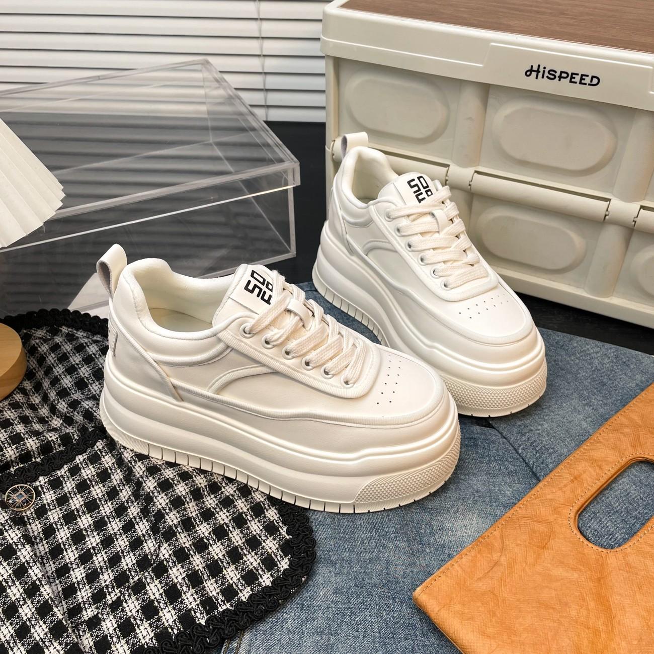 

Весна 2025 года, новые универсальные студенческие туфли для спорта и отдыха для женщин, маленькие увеличивающие рост кроссовки на толстой подошве, маленькие белые туфли для женщин 40 белый