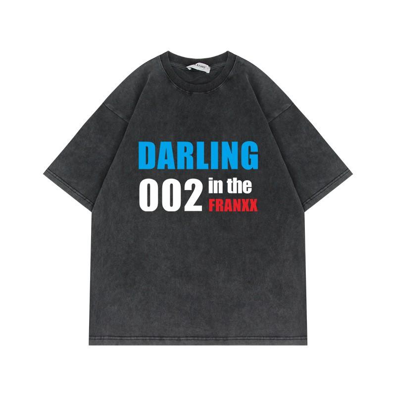 Übergroßes Anime-T-Shirt für Jungen 230g Baumwolle Vintage-Waschung Kurzarm Lässiges Oberteil