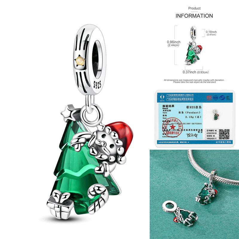 Copper Santa Claus Beads Christmas Tree Charms Fit 3Mm Women Bracelet Diy Accessories Christmas Gift Fine Jewelry