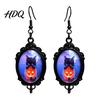 Vintage Theme Gift for Halloween Party 1 Pair Gothic Black Cat Earrings Women Exquisite Craftsmanship Favors Dark Punk Style Dangle Drop Earrings,