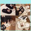 Cozy Warm Thick Bottom Cotton Slippers For Women Stylish Winter Home Wear With Non-slip Design