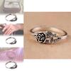 Chic Retro Gold And Silver Rose Rings Exquisite Floral Design For Women Alloy Material
