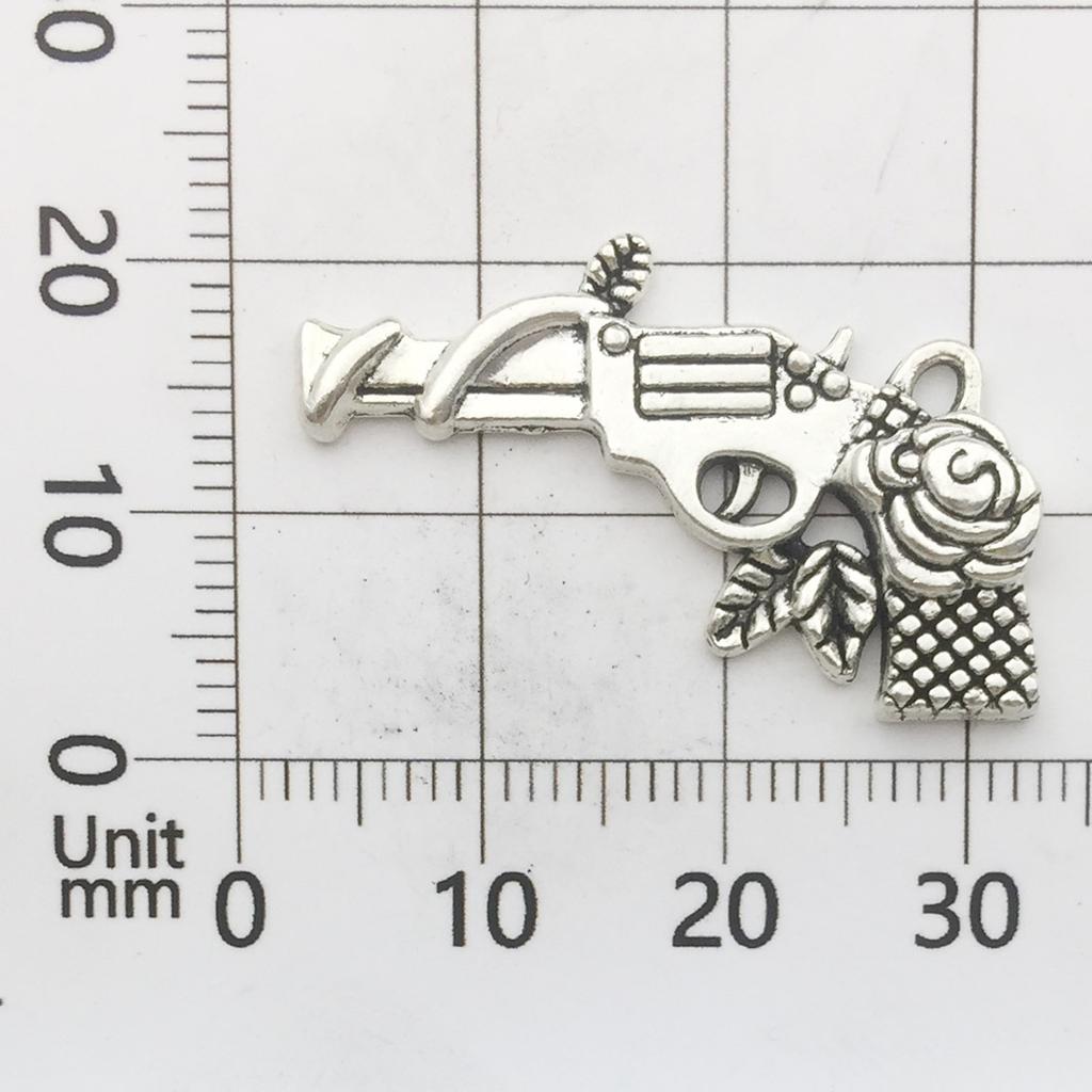 DIY Vintage Alloy Jewelry Accessories Ancient Silver Gun Weapon Bullet Necklace Bracelet Pendant Factory Direct Sales