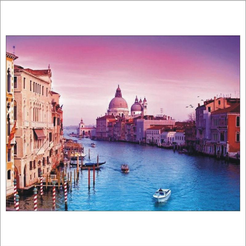 

Полный 5D Diy Алмазная картина Водный город Алмазная вышивка Полный вышивки крестом Домашний декор Подарок ручной работы