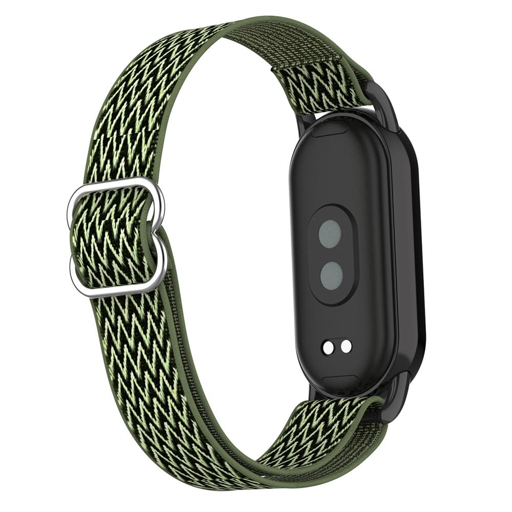 For Xiaomi Smart Band 9/8 Nylon Wave Pattern Watch Strap Metal Clasp Adjustable Wristband